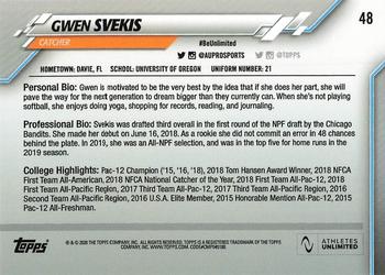 2020 Topps On-Demand Set 18 - Athletes Unlimited Softball #48 Gwen Svekis Back